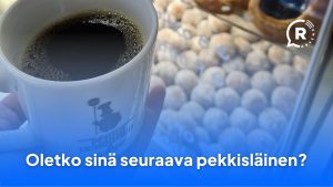 kahvikuppi ja rahkamunkit