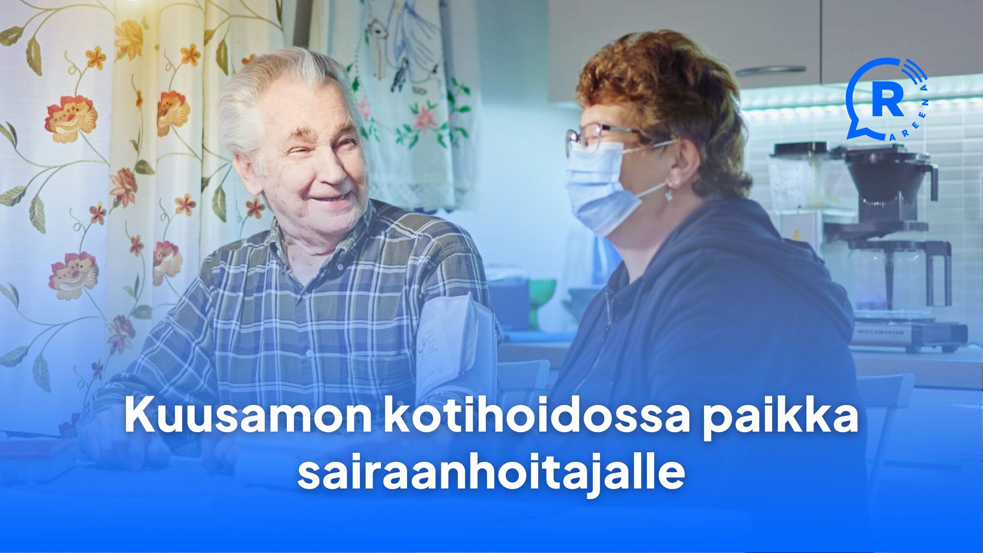sairaanhoitaja kotona mittaa verenpainetta vanhalta mieheltä